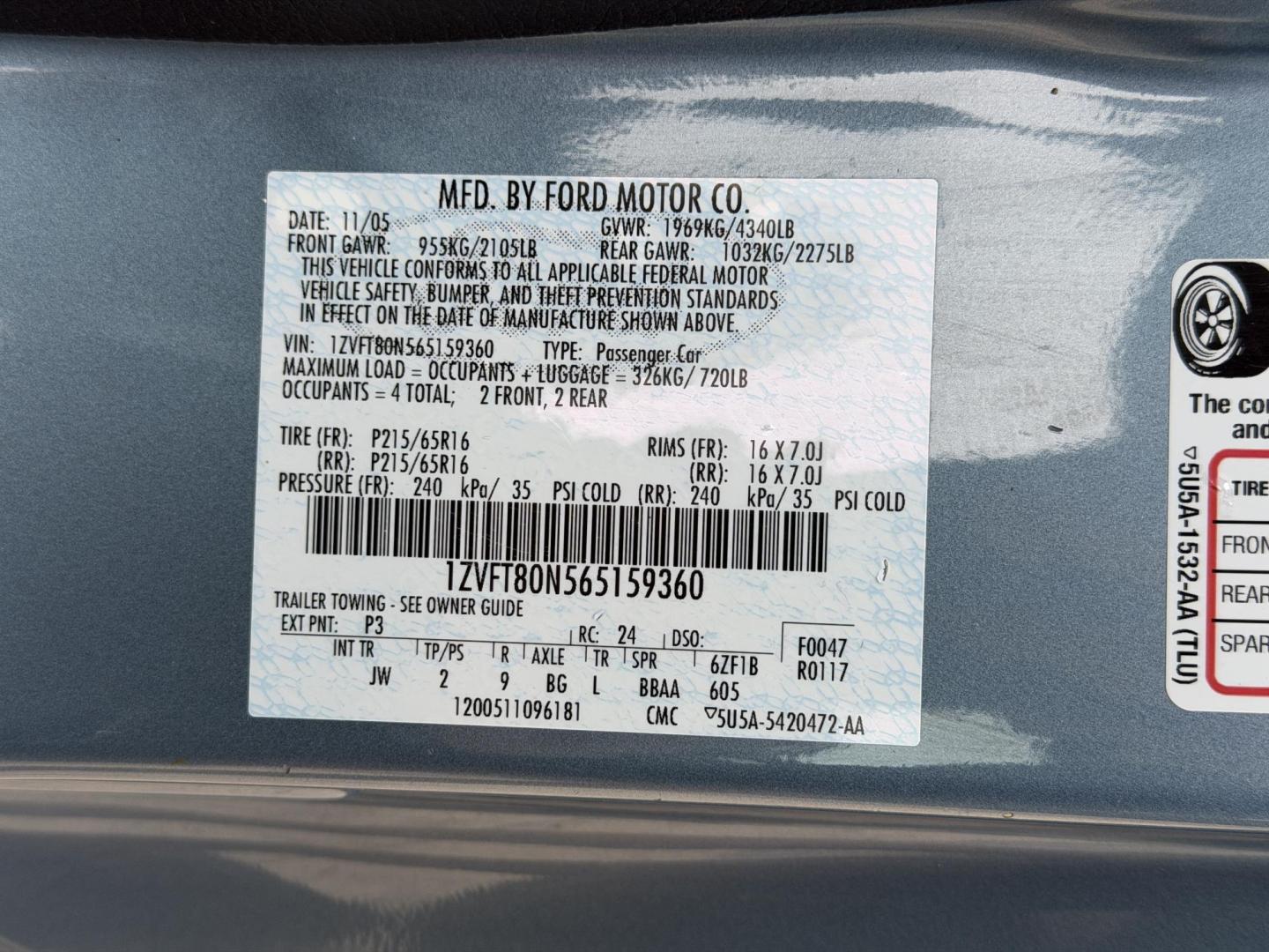 2006 BLUE /Black Ford Mustang Premium (1ZVFT80N565) with an 4.0L V6 engine, Automatic transmission, located at 2990 Old Orchard Rd., Jackson, MO, 63755, 37.354214, -89.612106 - 2006 Ford Mustang Premium 67xxx miles Rear Wheel Drive 4.0L V6 Automatic Leather Power Driver Seat Bluetooth Cruise Power Windows/Locks/Mirrors We have financing available and we accept trades! Fill out a credit application on our website or come by today! If you have any questions, give - Photo#39