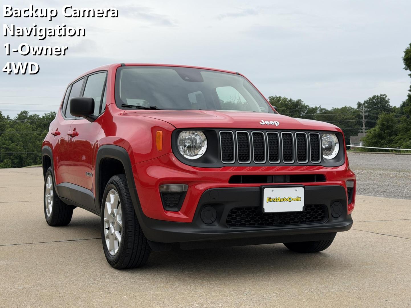 2023 RED /Black Jeep Renegade Latitude (ZACNJDB11PP) with an 1.3L 4 Cyl. engine, Automatic transmission, located at 2990 Old Orchard Rd., Jackson, MO, 63755, 37.354214, -89.612106 - 2023 Jeep Renegade Latitude 1-Owner 55xxx miles 4 Wheel Drive 1.3L 4 Cyl. Automatic Navigation Backup Camera Bluetooth Cruise Power Windows/Locks/Mirrors We have financing available and we accept trades! Fill out a credit application on our website or come by today! If you have any quest - Photo#0